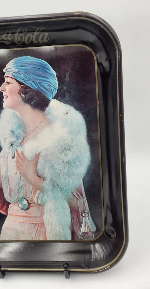 Vintage Coca Cola Tray 1973 Flapper Girl 1925 Ad Metal Serving Platter - Image 4 of 4