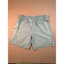 RVCA Mens Board Shorts Green Elastic Waist Drawstring Back Pocket Medium