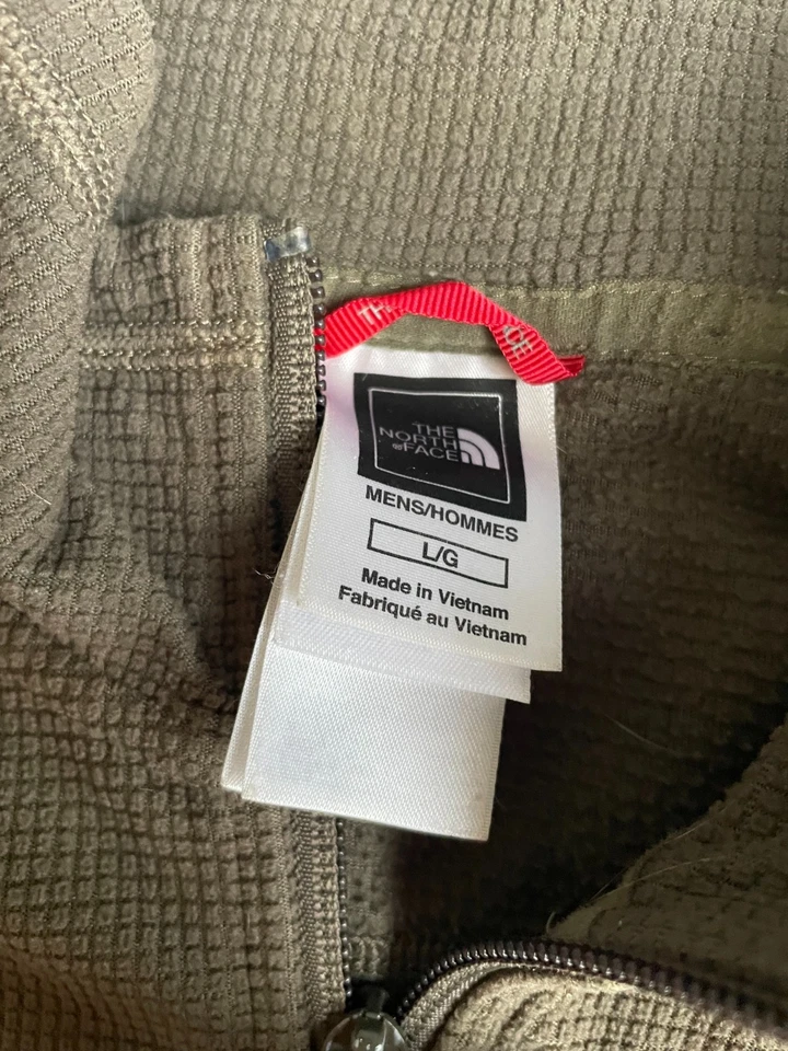 TheNorth Face Mens Quarter Zip Waffle Knit Pullover, Olive Green, Large - Image 4 of 4