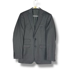 Calvin Klein Blazer Jacket Mens 38R Extreme Slim Gray Solid Wool Double Vented