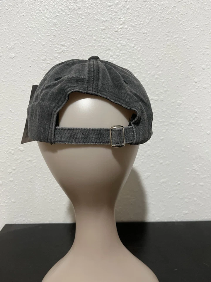 Stussy Our Legacy Workshop Strapback Hat Washed Black, Red Logo Adjustable Cap - Image 3 of 4