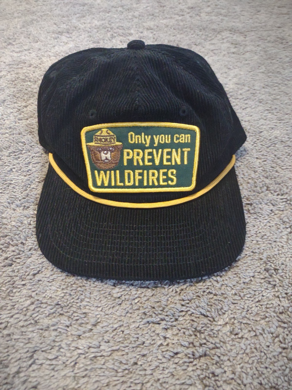 Authentic Smokey The Bear Patch Snapback Corduroy… - image 1