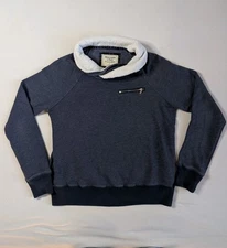 Abercrombie & Fitch Faux Sherpa Shawl Collar Pullover Womens L Sweater Shirt