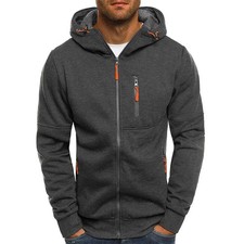 Men's Hoodies Long Sleeve Sweatshirt Zipper Design Hooded Sweatshirt for Men