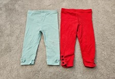 2x TU Girls Leggings 9–12m – Red & Mint2x TU Girls Leggings 9–12m – Red & Mint