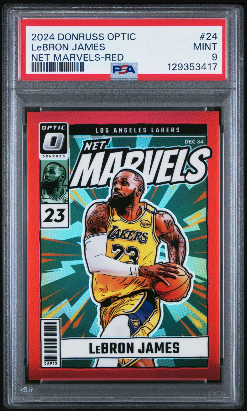 LeBron James 2024 Optic #24 Net Marvels - Red /99 Price Guide
