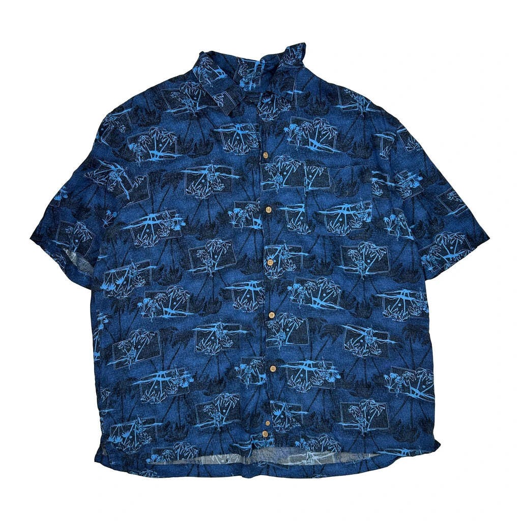George Hawaiian Shirt - Large Blue Viscose