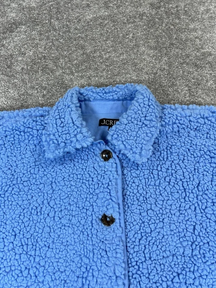 Chaqueta para mujer J.Crew pequeña azul imitación piel polar peluche polar  Foto 2 de 4