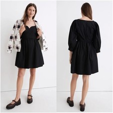 NWT Madewell Poplin Puff-Sleeve Mini Dress Sz 6