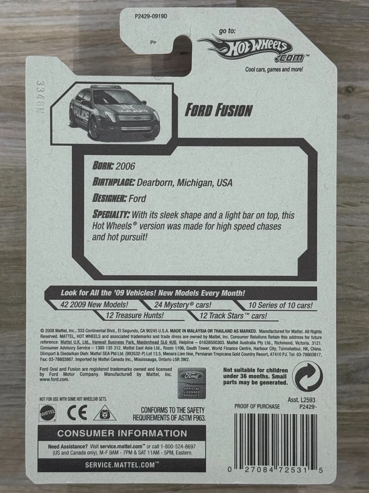 Hot Wheels - HW City Works '09 - Ford Fusion #03/10 - in Protector - Image 2 of 4