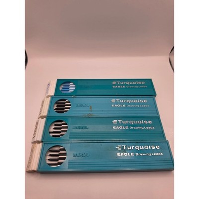 Vintage Berol Eagle Turquoise Drawing Leads Lot of 4 Cases Blue Graphite E1 E2