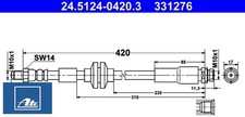 Ate 24.5124-0420.3 Bremsschlauch Hinterachse Hinten für Ford 