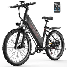 26" POWERFUL 1500WPeak Electric Mountain Bike 7-Speed 48V 28 MPH Commuting Ebike