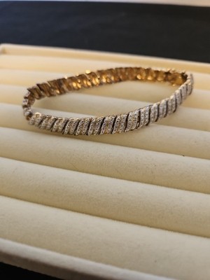 ROSS SIMONS  Bracelet Sterling Silver .925 18k Gold Vermeil- Genuine Diamonds
