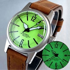 36mm Tandorio Green Dial Japan NH35A Automatic Mens Watch Bow Sapphire Glass