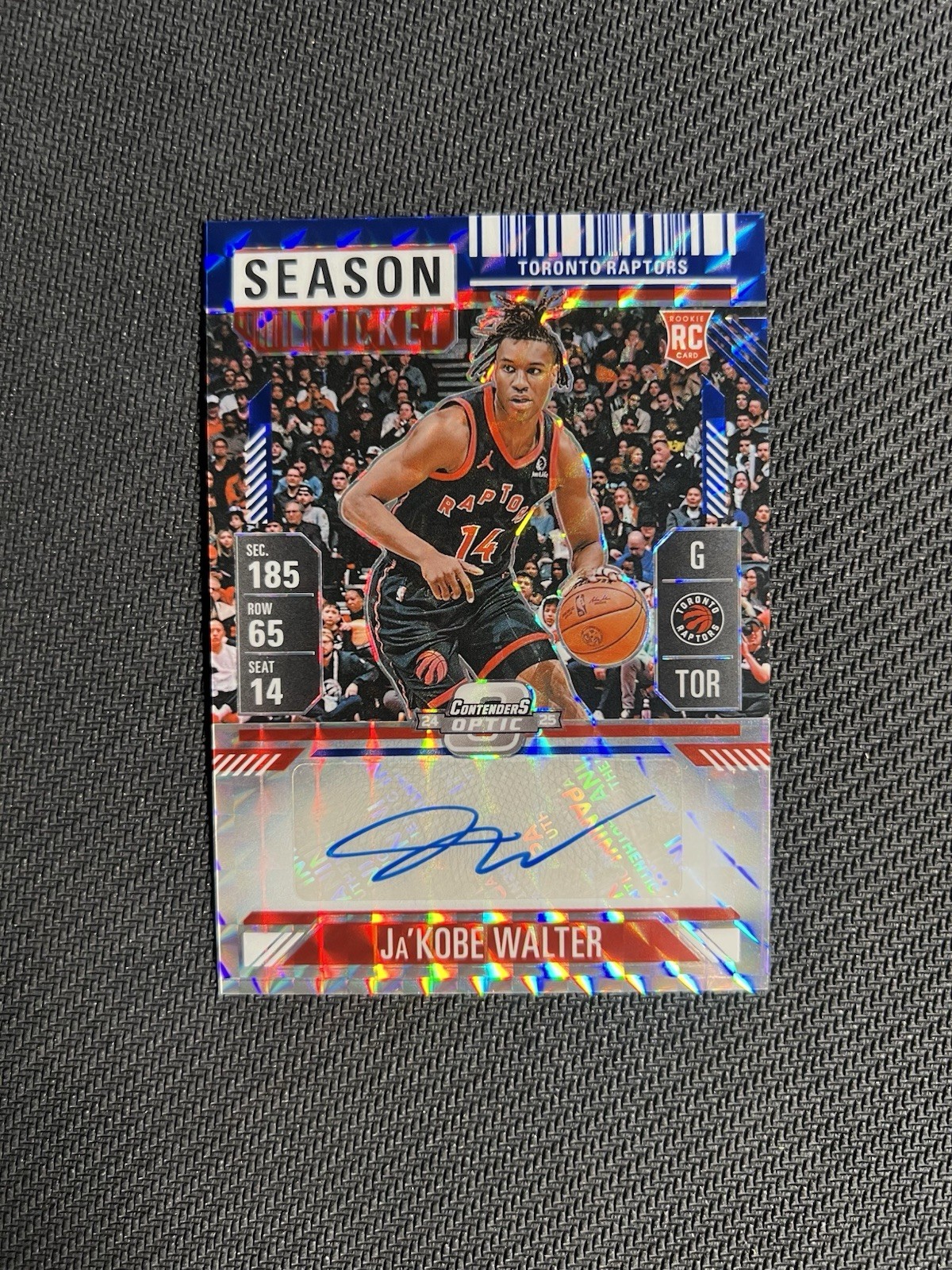2024-25 Optic Contenders - Ja'Kobe Walter Season Ticket Rookie Auto Blue /49