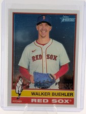 2025 Topps Heritage Walker Buehler Boston Red Sox Base Chrome Variation SP #416