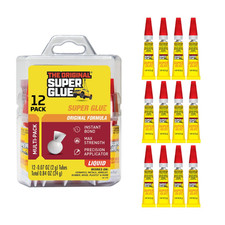 12 Pack Super Glue 2g Tubes Clear Liquid Adhesive for Metal Plastic Wood Craft