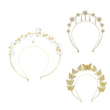 Moon Star Queen Hair Hoop Crown Mystical Tiara for Pageant Prom Bar Nightclub