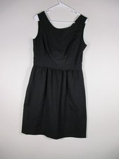 Ellen Tracy Womens Pleated Midi Dress Scoop Neck Sleeveless Size 8 Black