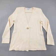 VTG 80s JSS Knit Cardigan Wool Sweater Women M Long Sleeve Made In USA