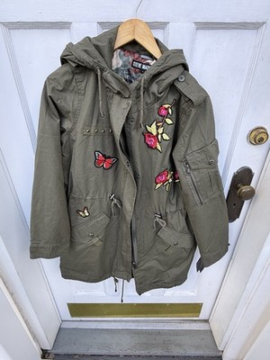 New STEVE MADDEN Womens Coat Olive Green Button Up Sz Large NWT