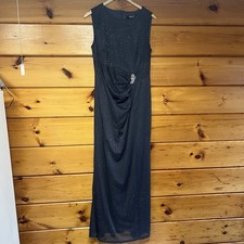 Ignite Evenings Maxi Dress Grey Silver Sparkles Size 12 Mother-of-the-bride