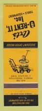 Matchbook Cover - Art's U Rent It Inc Hollywood FL Tools Equipment