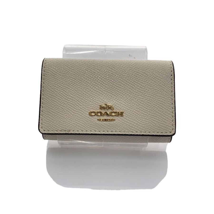 Coach White PVC Leather Key Case 76741 with Hle