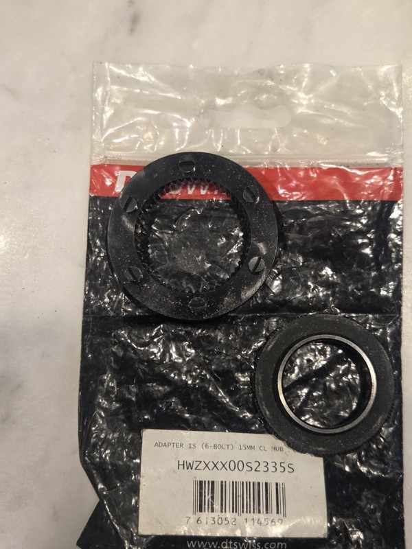 DT Swiss Center Lock Disc Brake Rotor Adapters IS 6 Bolt 15MM Hub HWZXXX00S2335S
