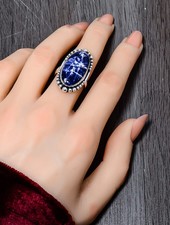 Blue Sodalite 925 Sterling Silver Ring, Christmas Gift, Elegant Jewelry Ring