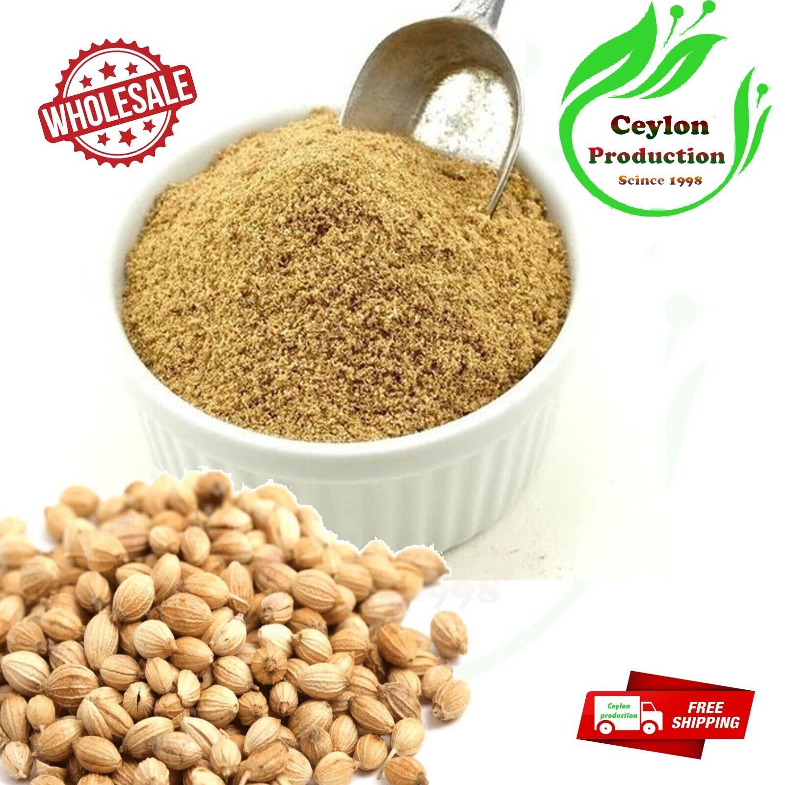 Semillas de cilantro orgánico deshidratado en polvo molido de especias de...