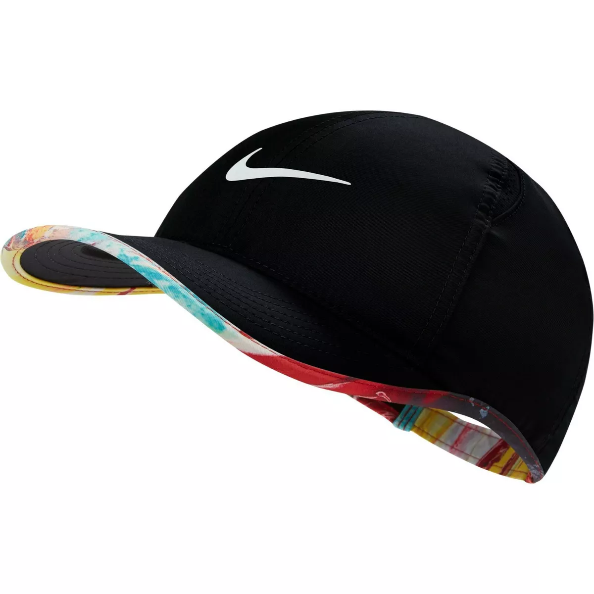 NEW NIKE Youth Unisex Featherlight Tennis Hat Cap Black Multi