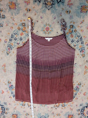 Cabi Pleated Red Purple White Houndstooth Camisole Style #555 - Medium - Picture 6 of 8
