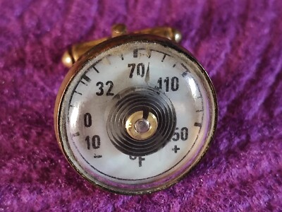 Vintage Temperature Gauge Cufflink Made in Austria Fahrenheit