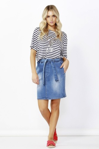 Betty Basics Archer Stretch Denim Skirt in Dark Indigo - Picture 4 of 5