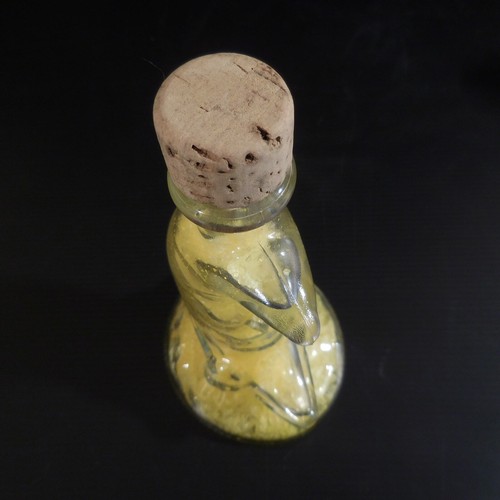 2 Bottles Moon Sun Glass Containers Handmade Vintage Art Deco N3906 - Picture 4 of 12