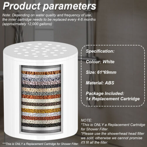 22-Stage Shower Head Filter Cartridges for Hard Water Remove Chlorine & Flouride - Picture 10 of 14