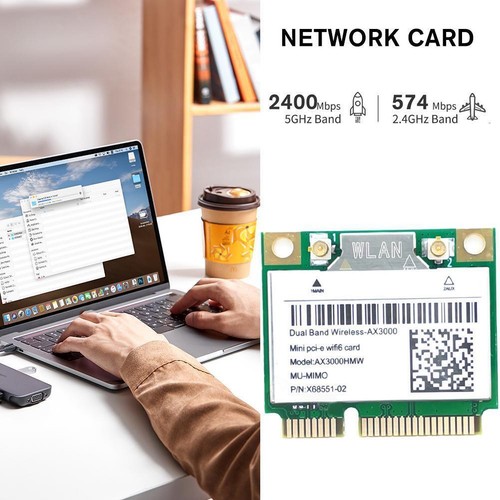 WiFi 6E Card MPE-AXE3000H Mini PCI-E Network Adapter WiFi `~ 802.11AX S2E3 - Afbeelding 10 van 12