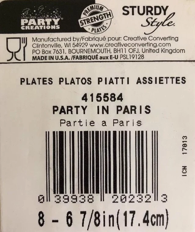 Paris Birthday Party Cocktail Dessert Plates Eiffel Tower Pink Poodle Dots 8/pk - Image 4 of 4