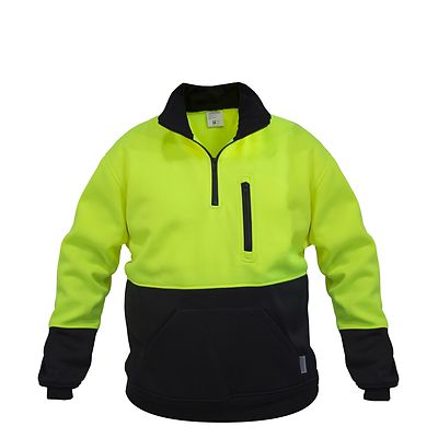 Hi-Vis Pullover Safety Workwear Fleece-lined Fleecy Zip Jumper Jacket Jorestech