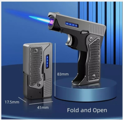 Electric Lighter Rechargeable Windproof gun shape Flameless Plasma Torch USB
