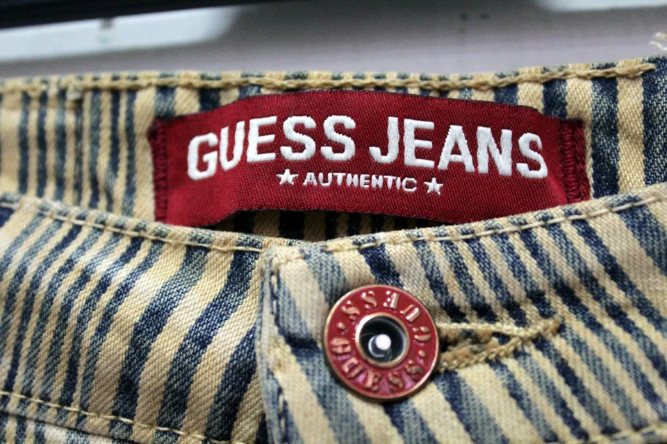 Falda Guess Mujer Talla 28/42 Logo Algodón Jeans Rayas Foto 4 de 4