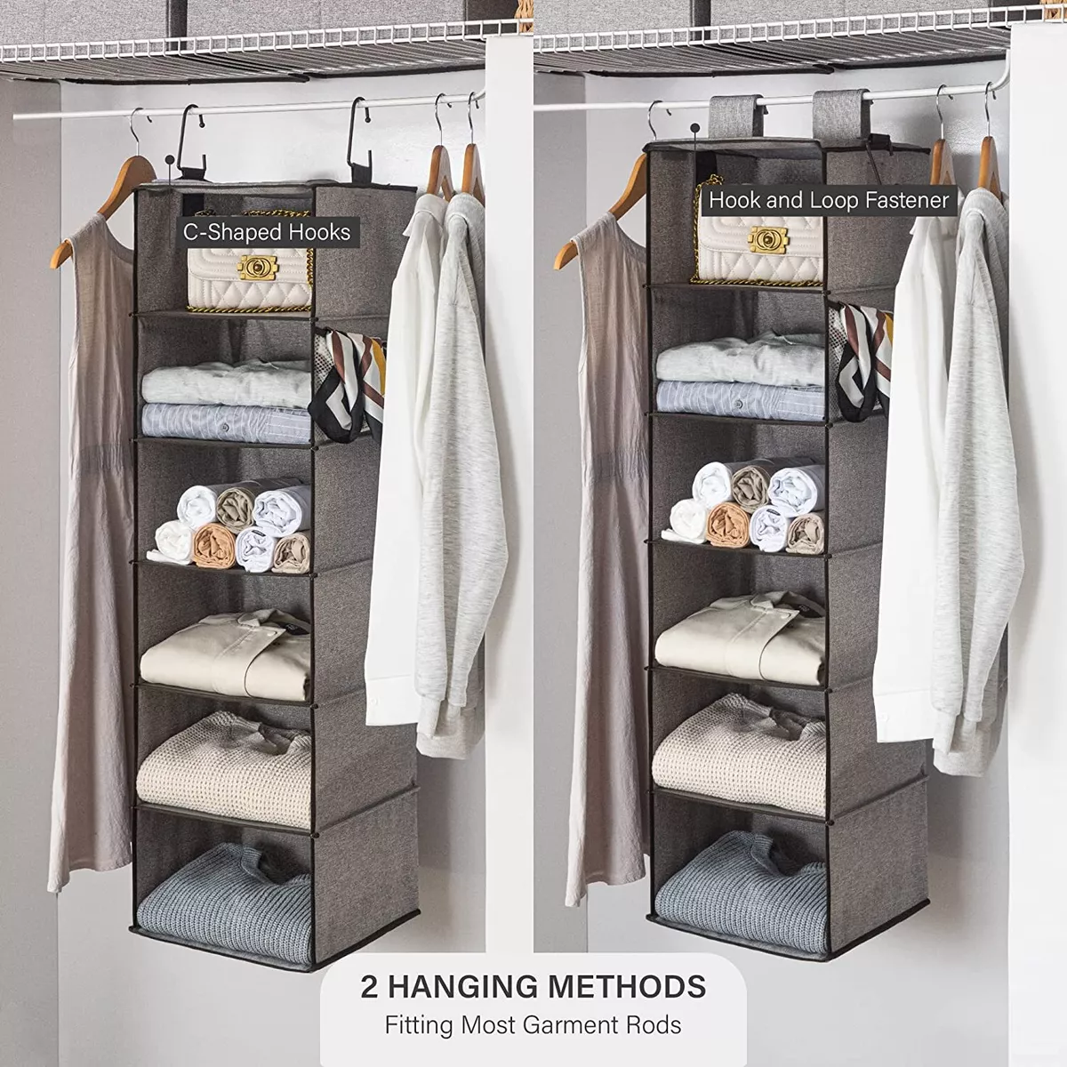  StorageWorks Hanging Closet Organizer, 3-Shelf Hanging