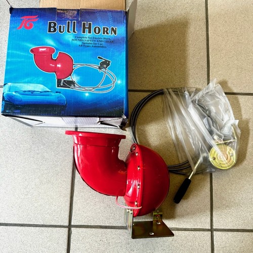 Bocina Bull bocina vikinga bocina de coche eléctrica 200 dB 12V rojo metal bocina Bull - Imagen 8 de 8