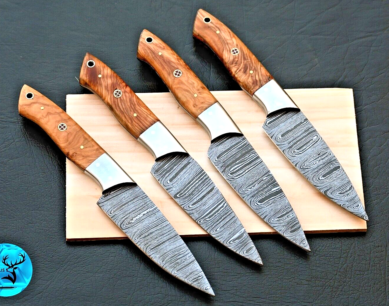 Custom Hand-Forged Damascus Steel Chef Knife Set Kitchen Knives 2719