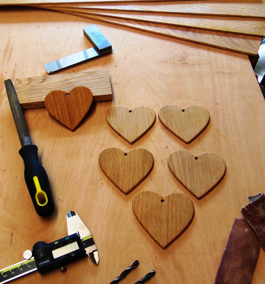 French Bulldog on Oak Heart Wooden Ornament French Bulldog Christmas