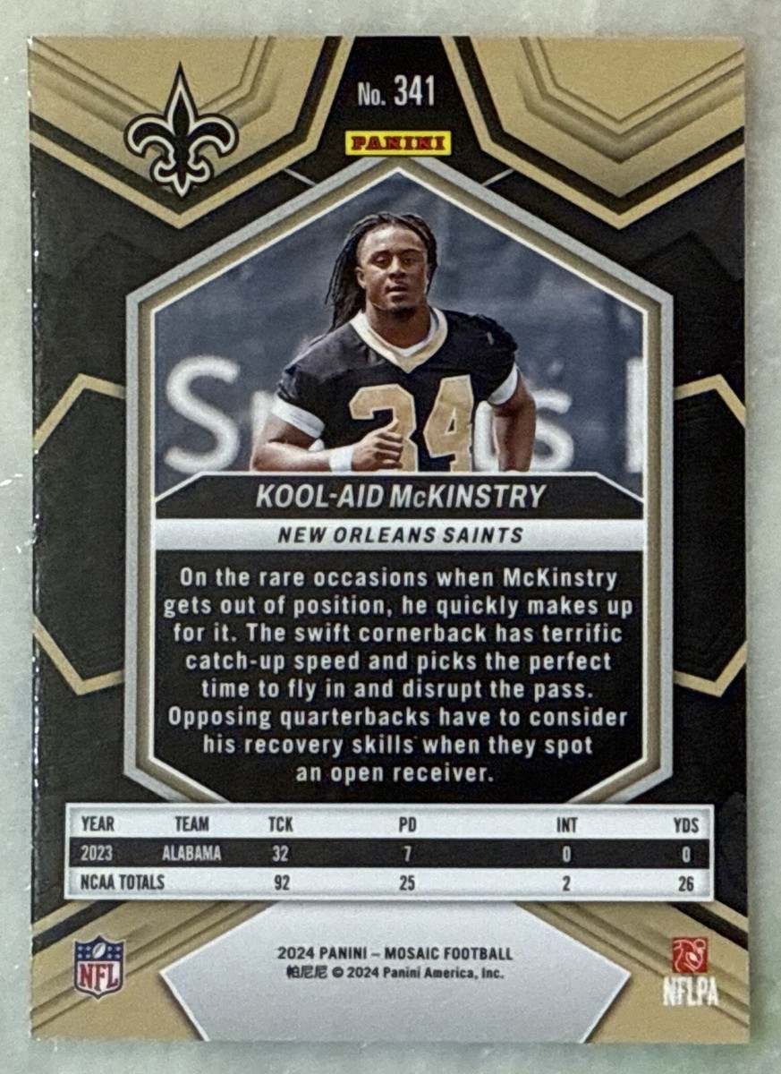 2024 Panini Mosaic Kool-Aid McKinstry True Rookie Card-#341 New