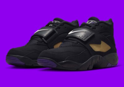 Nike Air Diamond Turf Ravens Mens Purple & Black Sports Sneaker