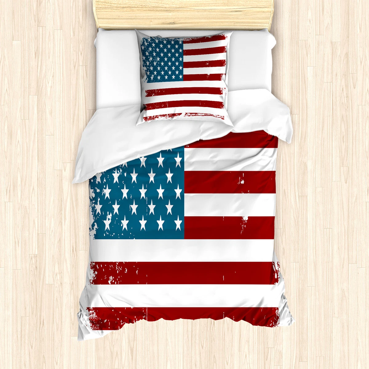BERONAGE NASA Beddengoed Stars & Stripes Glow in The Dark 135 x 200 cm